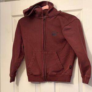 Quiksilver Boys Maroon Zip-Up Hoodie Jacket